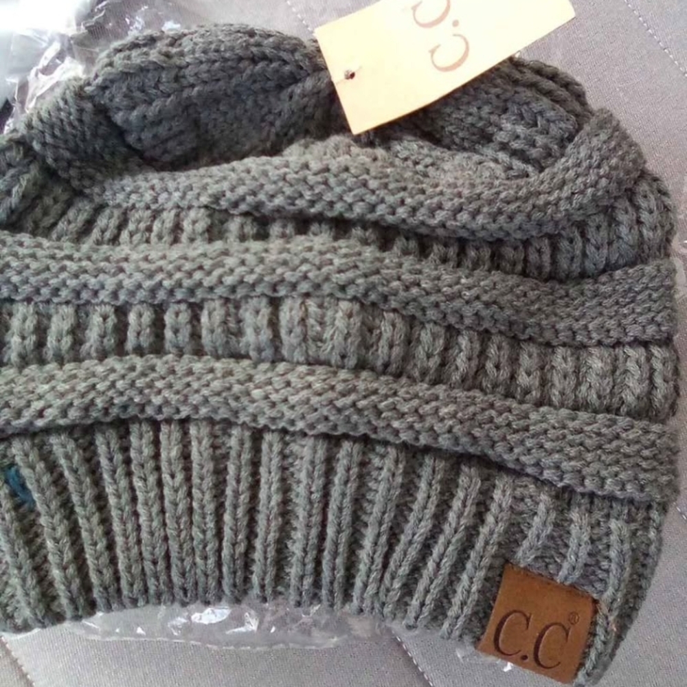 C.C Kids Cable Knit Beanie Hat in Charcoal